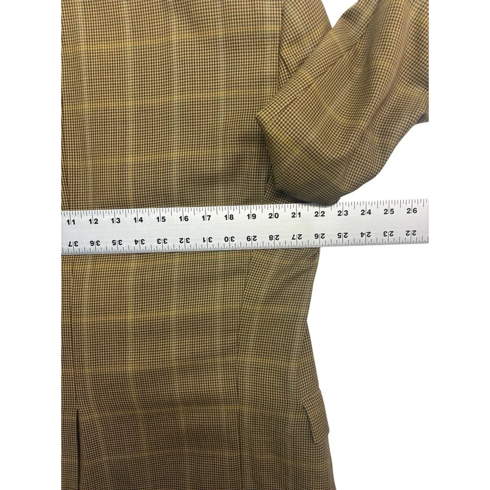 Hart Schaffner Marx 42R Brown Houndstooth Windowpane Blazer Jacket‎ Sport Coat